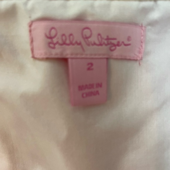Lilly Pulitzer Strapless Dress Bowen Bumblebee Pink Yellow Size 2 - Picture 3 of 15